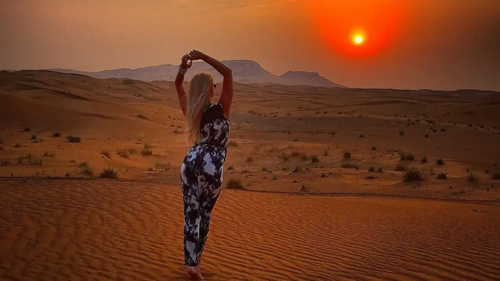 Sunrise yoga in the Moroccan Sahara