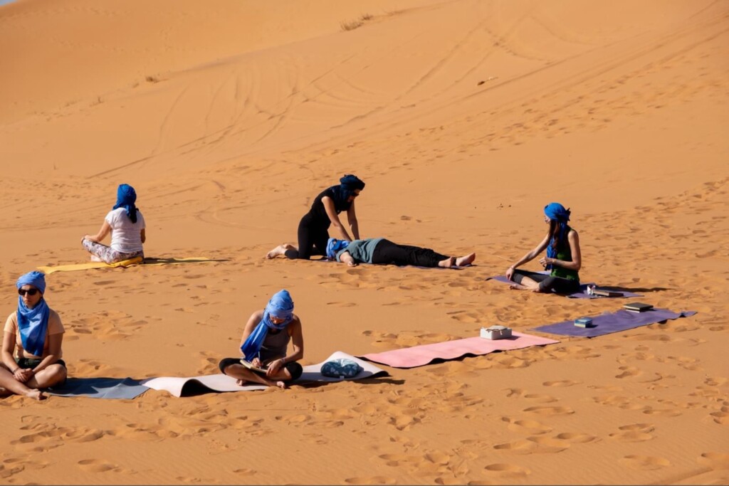 Healthy wellbeing retreat in Morocco desert


